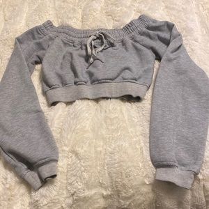 Fashion nova cropped long sleeve sweatshirt